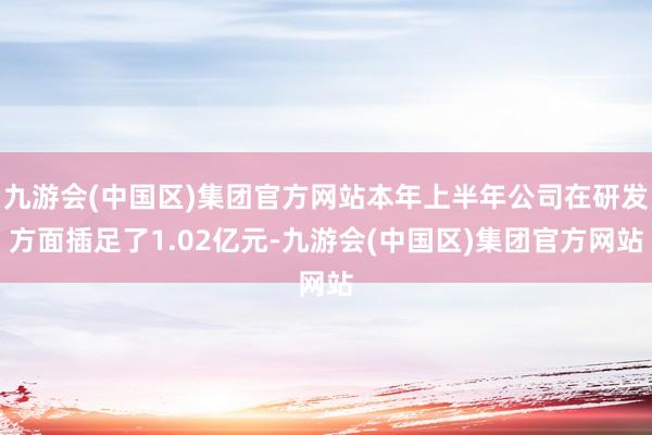 九游会(中国区)集团官方网站本年上半年公司在研发方面插足了1.02亿元-九游会(中国区)集团官方网站