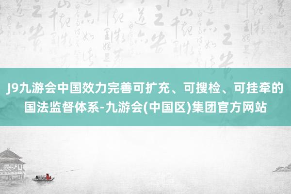 J9九游会中国效力完善可扩充、可搜检、可挂牵的国法监督体系-九游会(中国区)集团官方网站
