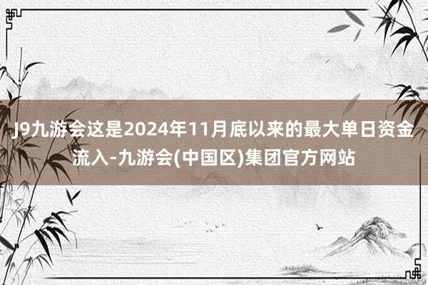 J9九游会这是2024年11月底以来的最大单日资金流入-九游会(中国区)集团官方网站